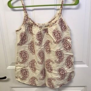 Loft sack top spaghetti straps red and cream XS